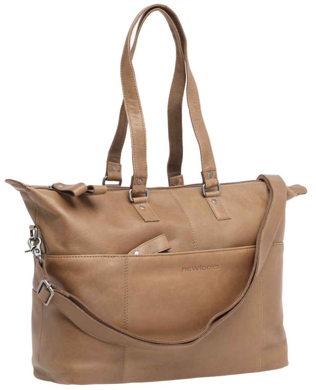 Neue Looxs Verla Fahrradtasche, 21 Liter, 34 x 18 x 44 cm, aus luxuriösem Leder, cognacfarben