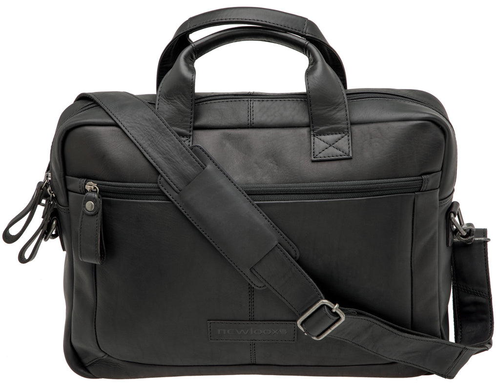 Neue Looxs Laptoptasche Luko aus Leder, 7,5 l, schwarz