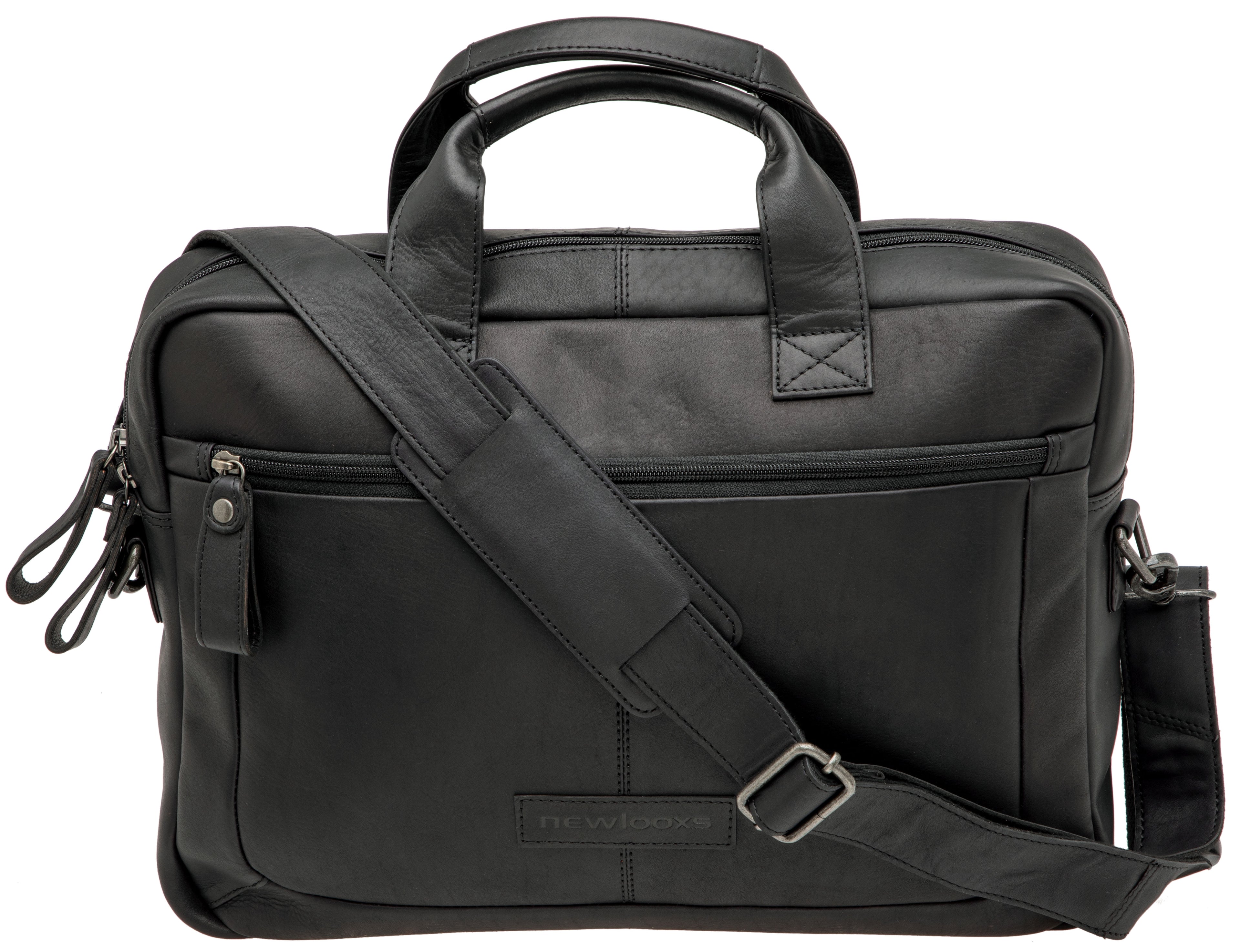 Neue Looxs Laptoptasche Luko aus Leder, 7,5 l, schwarz