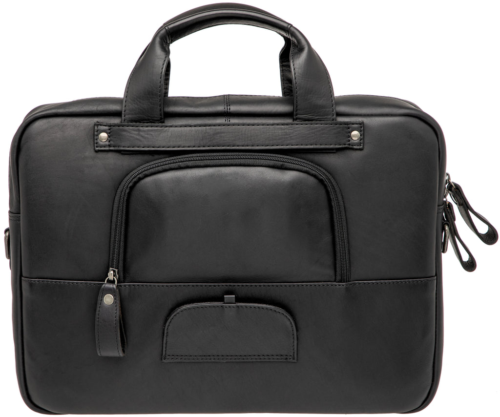 Neue Looxs Laptoptasche Luko aus Leder, 7,5 l, schwarz