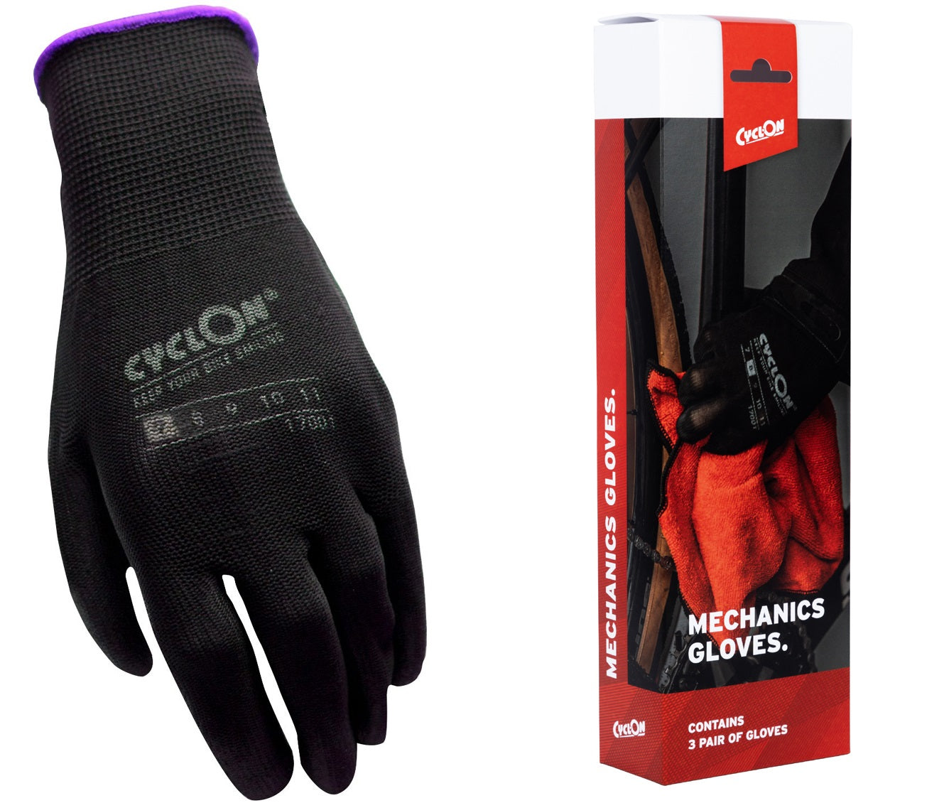 Cyclon montagehandschoenen m7 nylon pu zwart paars (20pr)