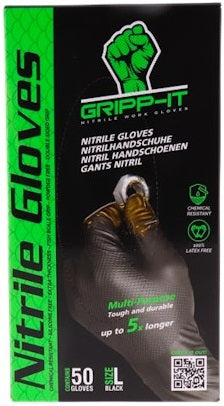 GRIPP-IT Nitrilhandschuhe L – Packung mit 50 Stück – Schwarz