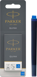 Parker lange vulpen inktpatronen - blauwe quink inkt - uitwasbaar - 10 stuks
