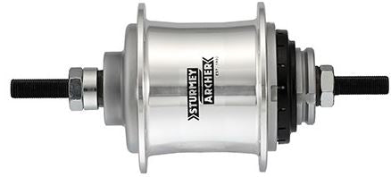 Sturmey Archer A2 Automatik-Freilaufnabe, 2-Gang, 36 Loch – silber
