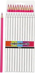 Colortime driehoekige kleurpotloden - roze, 12st.
