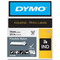 Nylontape dymo rhino zwart, wit 19mm x 3,5m