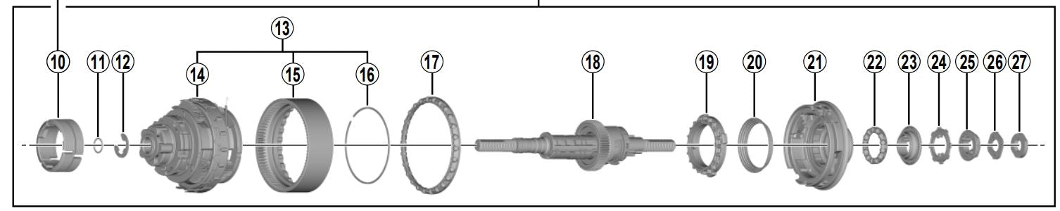 Shimano binnenwerk nexus 8 remnaaf sg-c6001-8c (184 mm as)