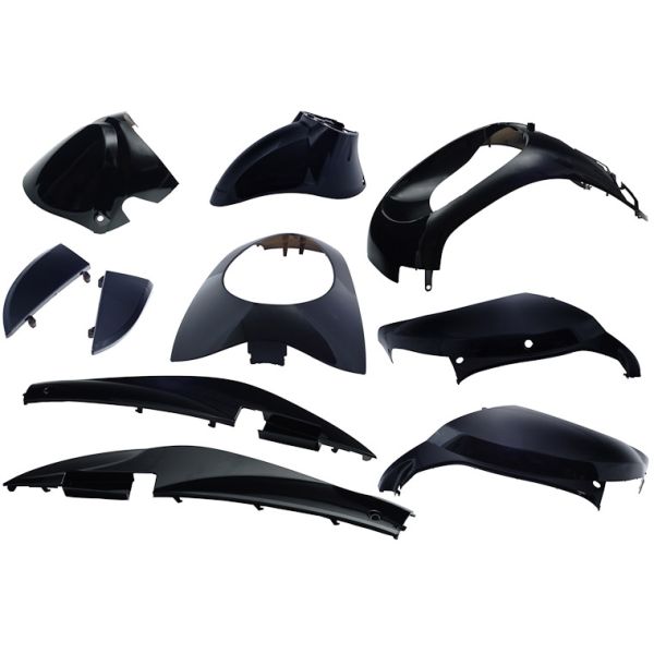 10-teiliges Kantenschutzplatten-Set für Sym Mio – schwarzmetallic