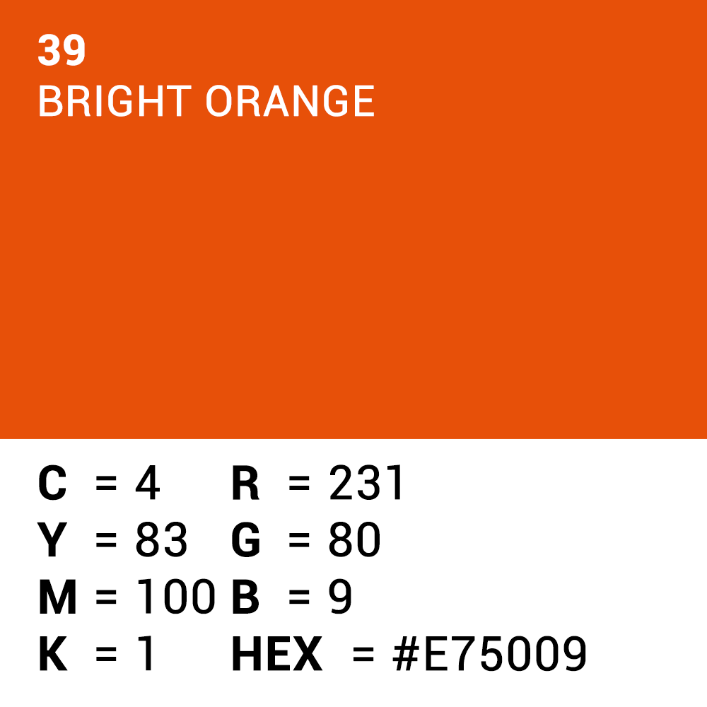 Hochwertiges Hintergrundpapier 39 Leuchtendes Orange 1,35 x 11 m