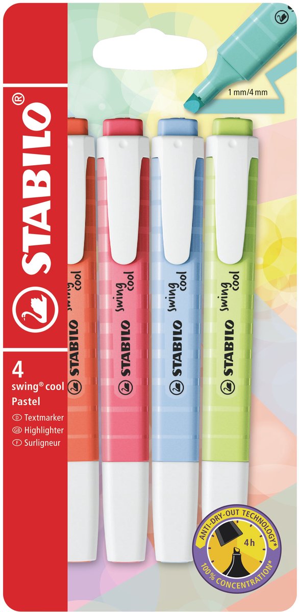 Stabilo Swing Cool - Textmarker - 4er-Set