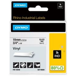 Dymo rhino industriële vinyl labels | 19 mm x 5,5 m | zwarte afdruk op wit | zelfklevende labels voor rhino labelmanager labelprinters