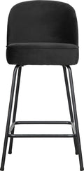 Woood vogue barstoel - velvet - zwart - 89x50x55