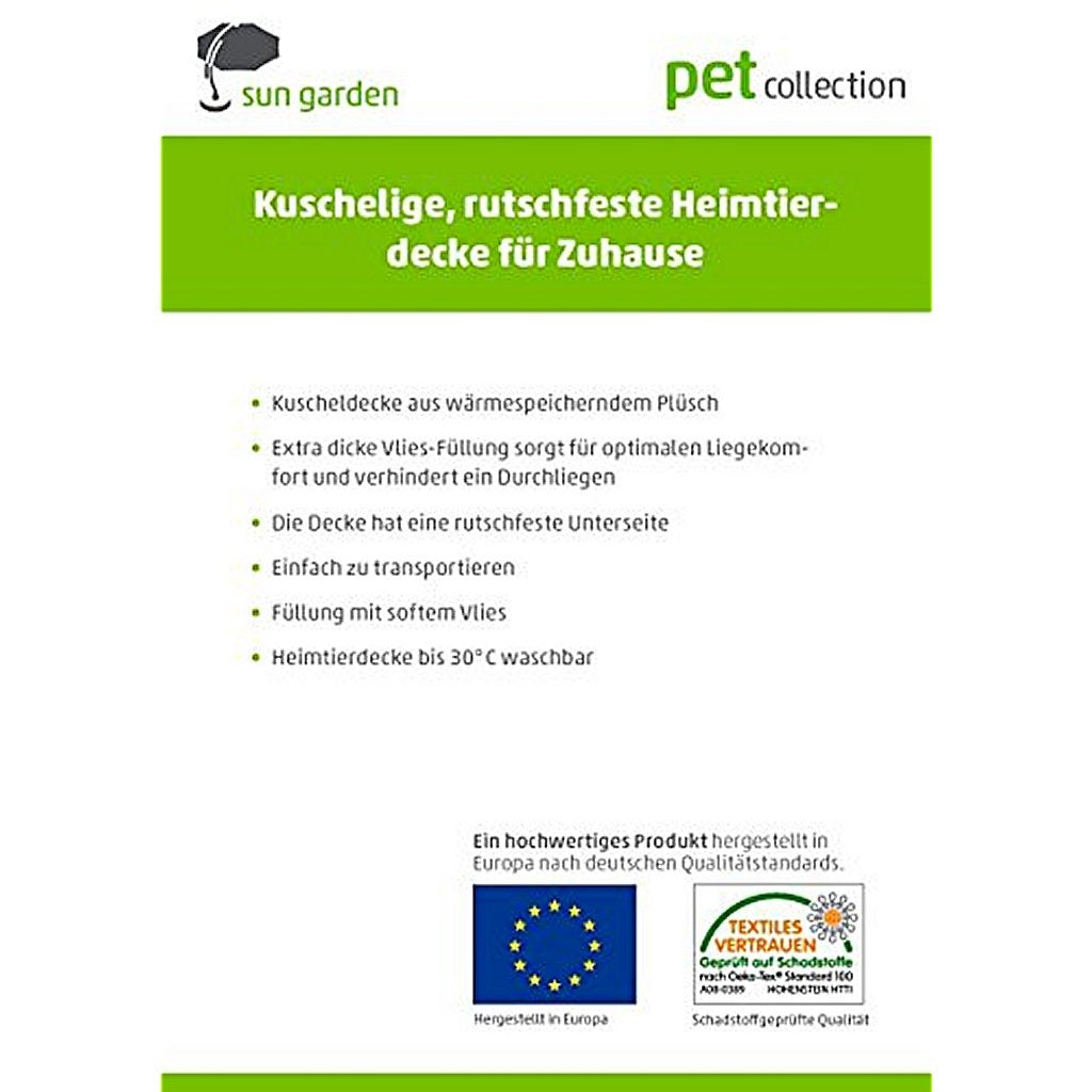Sun Garden Malu Hundedecke 120x80x5cm grau