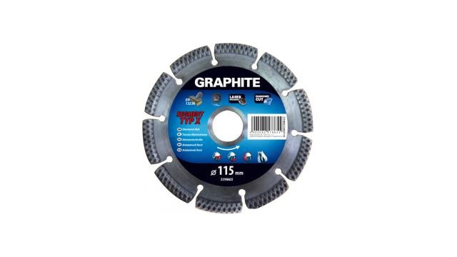 Graphit-Diamantscheibe 115x22x8,0x2,2mm, Segmenttyp X, lasergeschnitten, harte Materialien MPA EN13236