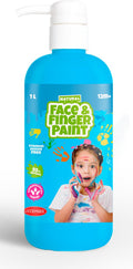 Boti Natural Gesichts-Fingerfarbe, Flasche mit Pumpe – blau, 1 l