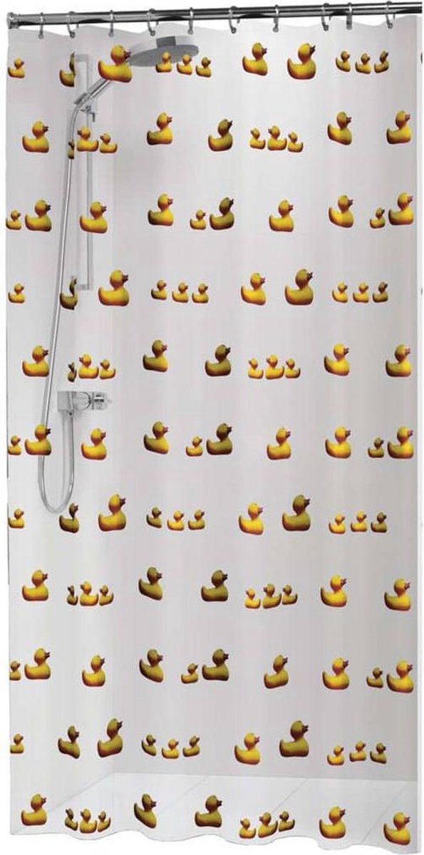 Duschvorhang mit Robbenfellmotiv, Entenküken, 180 x 200 cm, gelb