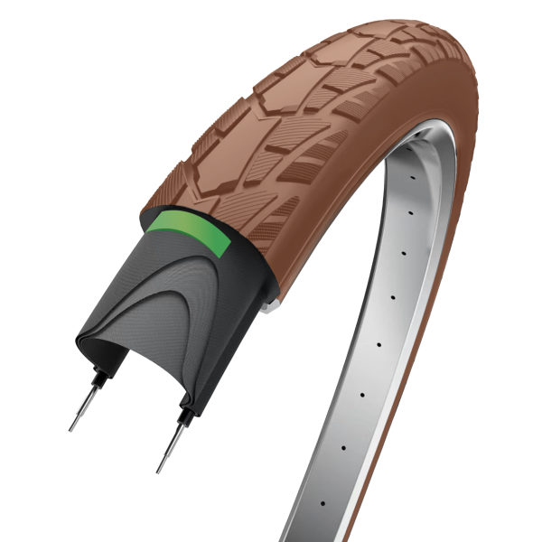 Kantenreifen Leistung Schutz 28 x 1,75 47-622 - Braun mit Reflexion