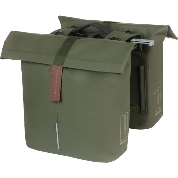Basil City MIK Doppel-Packtasche, 28–32 Liter, 12 x 30 x 33 cm, moosgrün