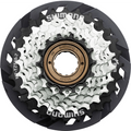 Shimano mf-tz510 screw-on cassette 7-speed met spaakbeschermer, zwart zilver