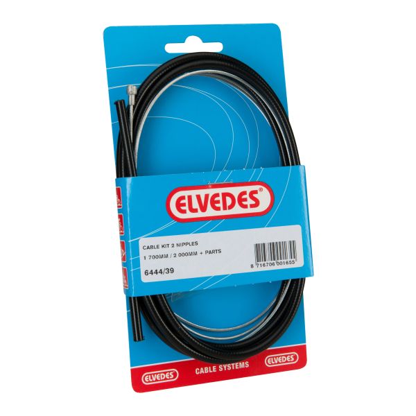 Elvedes Hinterradbremszug, 2 Nippel, schwarz, 1,65–2,0 m