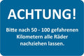 Eichner kundendienstaufkleber attention wheel nuts to b customer service rec.