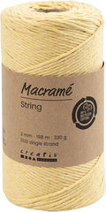 Creativ company macrame koord lichtgeel, 198m