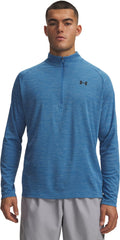 Under armour ua tech textured 1 2 zip-blu heren sportshirt - aegean blauw - zwart l
