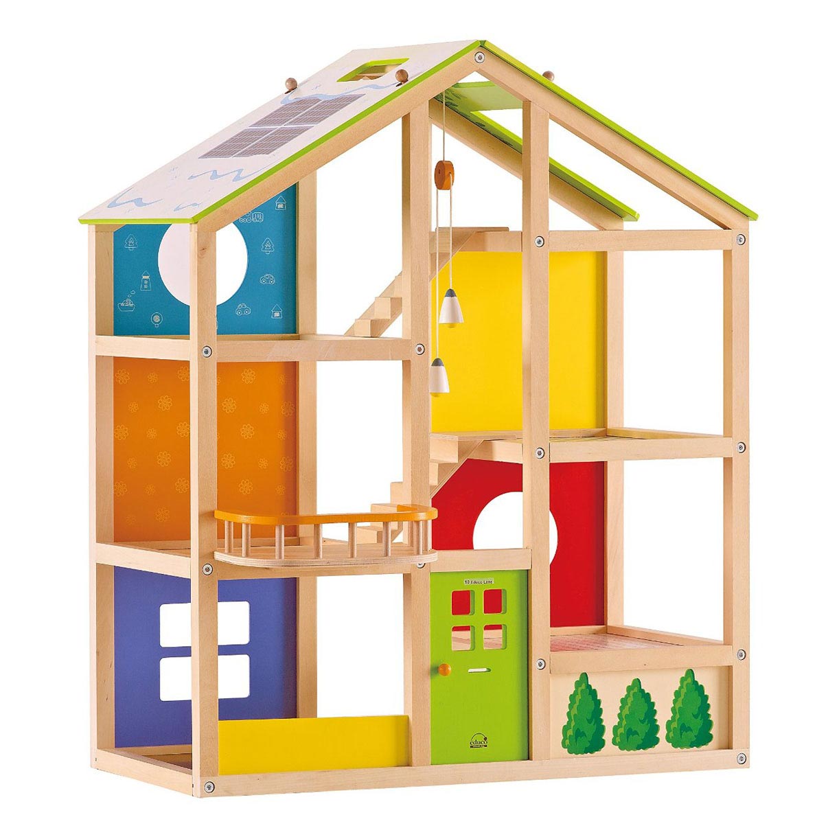 Hape Puppenhaus aus Holz, 4 Jahreszeiten, mit Möbeln