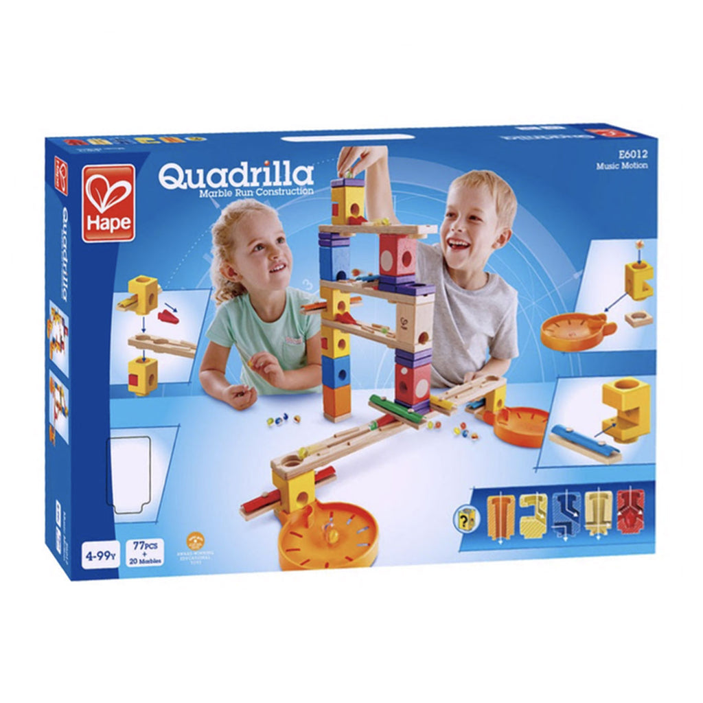 Hape Quadrilla Kugelbahn aus Holz mit Musikfunktion, 97dlg.
