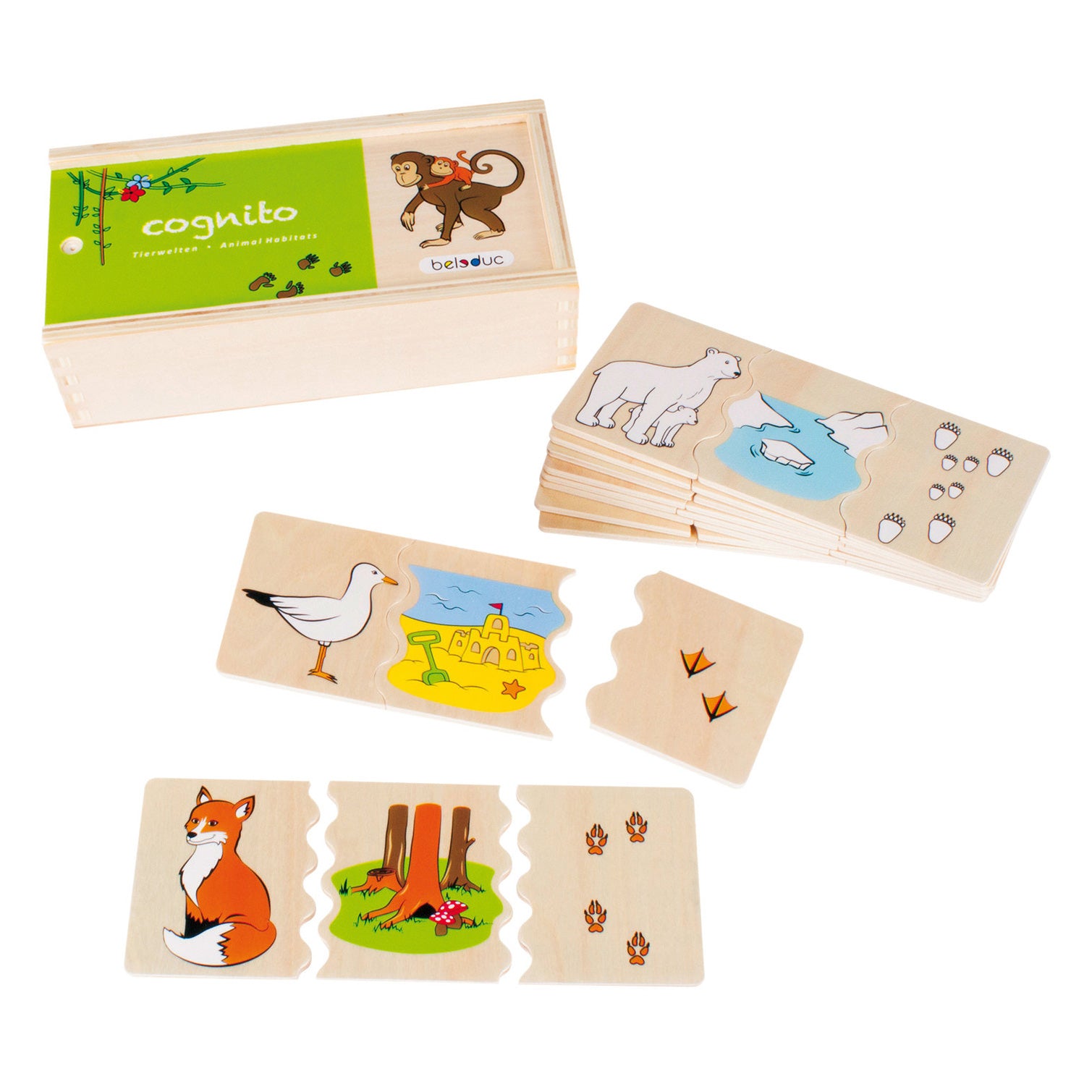 Beleduc cognito Tiermanieren erkennen hölzernes Kinderspiel