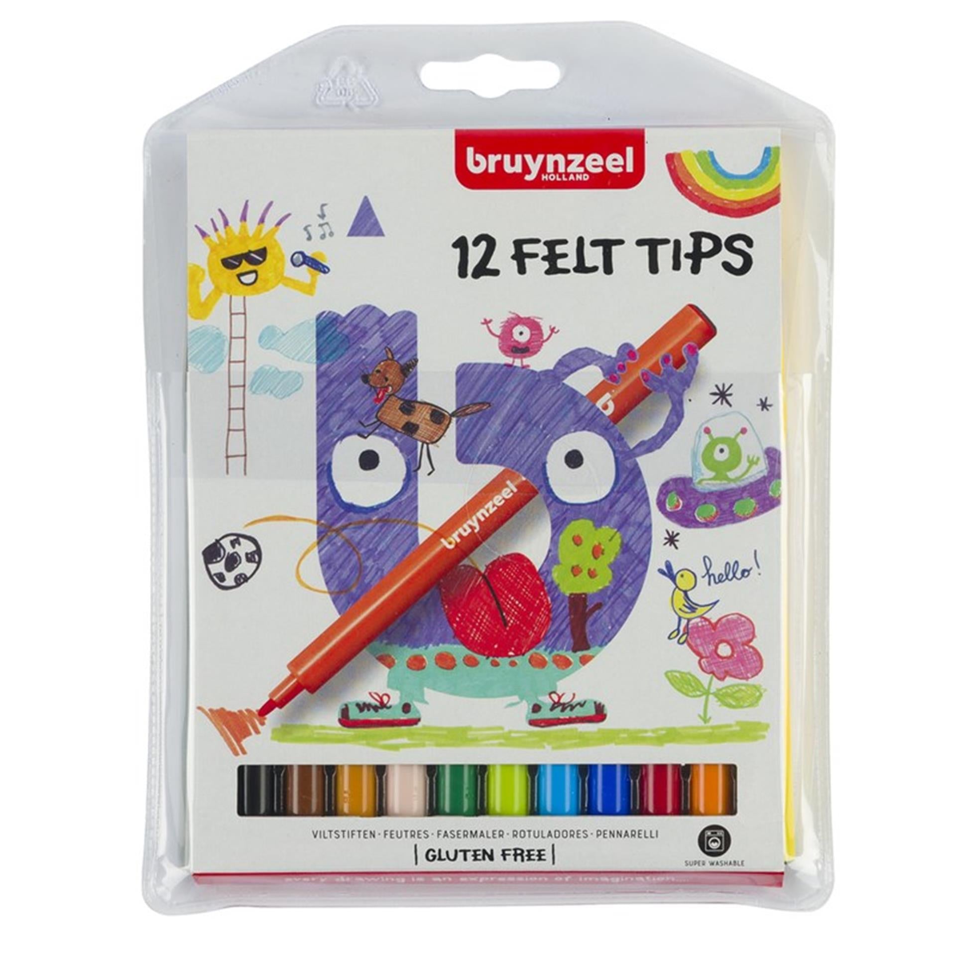 Bruynzeel viltstiften set | 12 kleuren