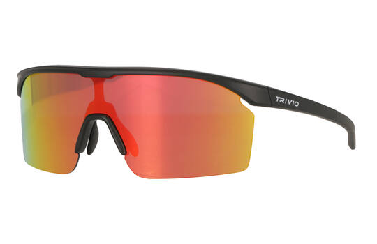 Trivio - fietsbril noa zwart revo rood met extra transparante lens