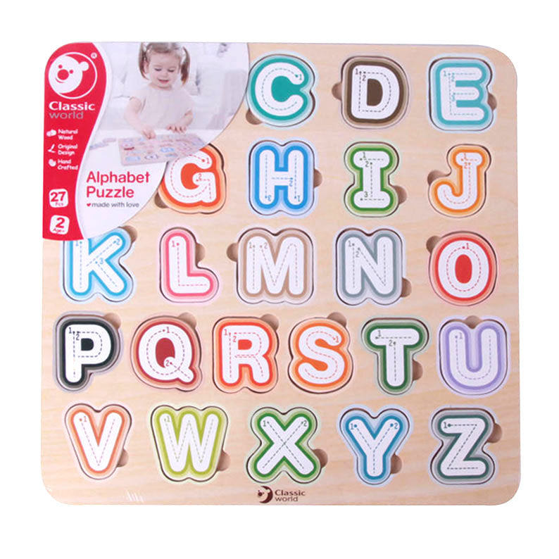 Klassiker World World Holzpuzzle Alphabet, 27 Teile.