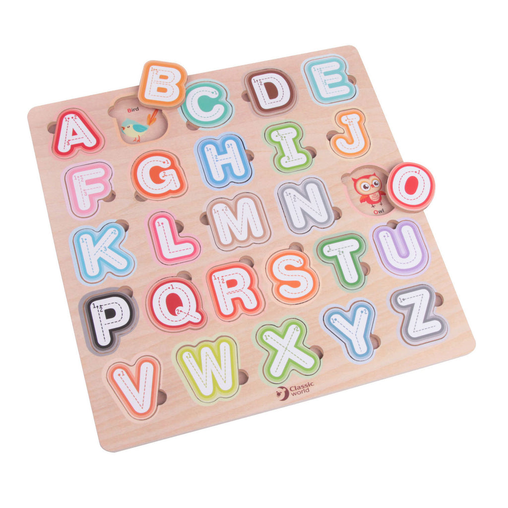 Klassiker World World Holzpuzzle Alphabet, 27 Teile.