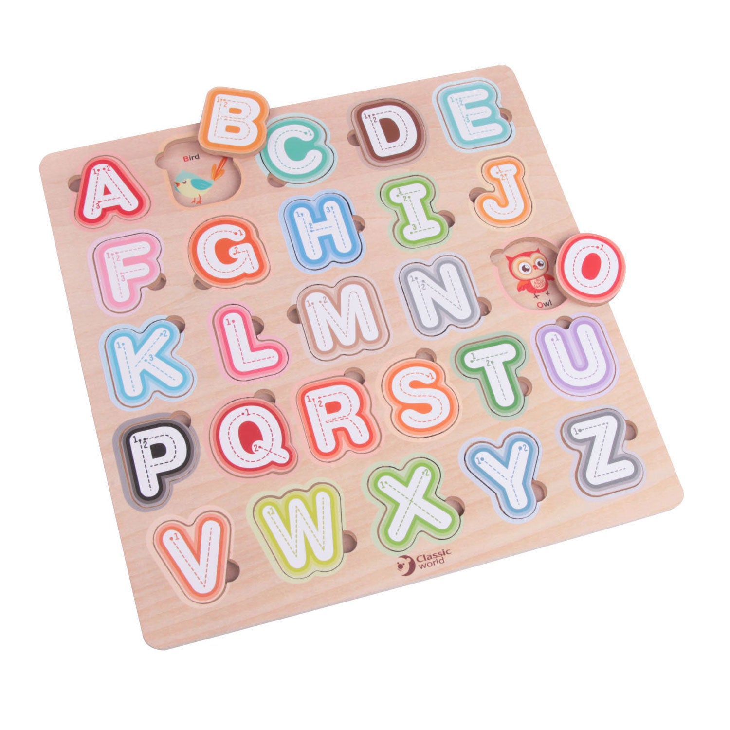 Classic world houten puzzel alfabet, 27st.