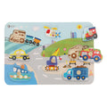 Classic world houten noppenpuzzel verkeer, 8st.