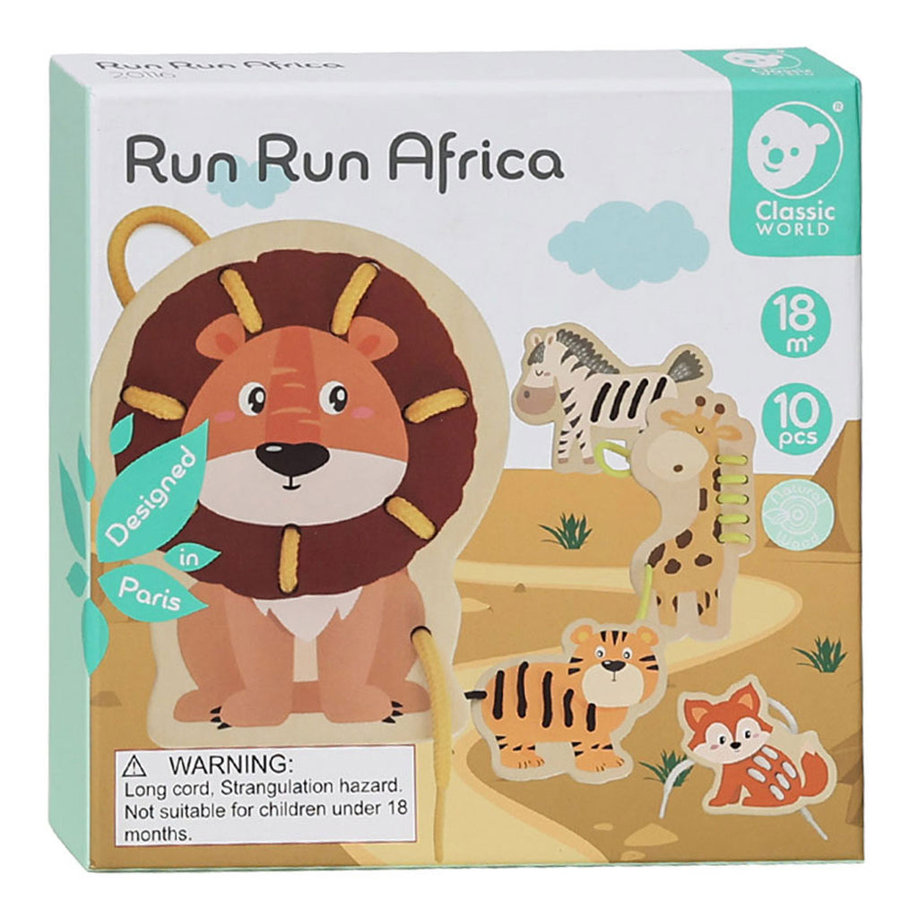 Klassisches Welt-Schnurpuzzle mit Wildtieren, 10 Teile.