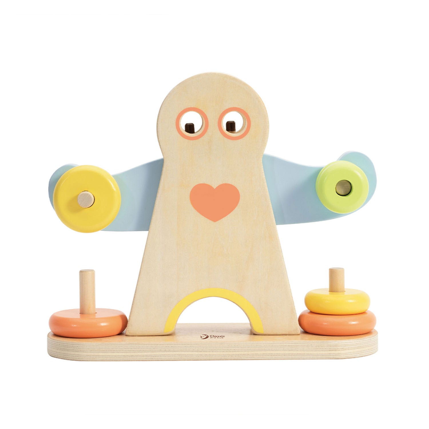 Classic world houten hercules weegschaal, 7dlg.