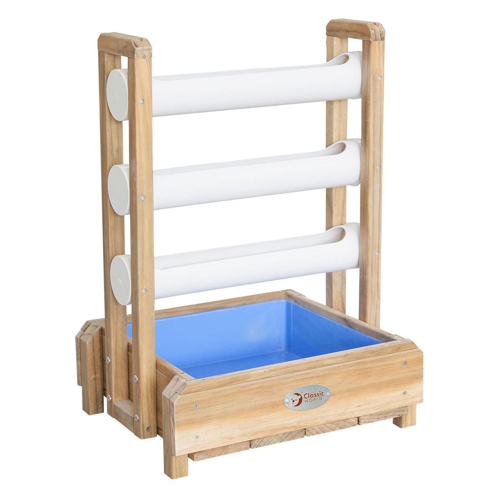 Klassischer Welt-Wasserspieltisch aus Holz mit Wasserfall