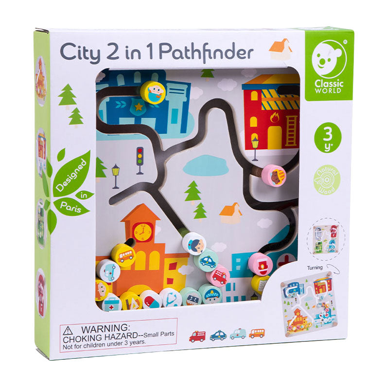 Klassisches Sortierspiel aus Holz: 2-in-1 Stadt- und Mülltrennung