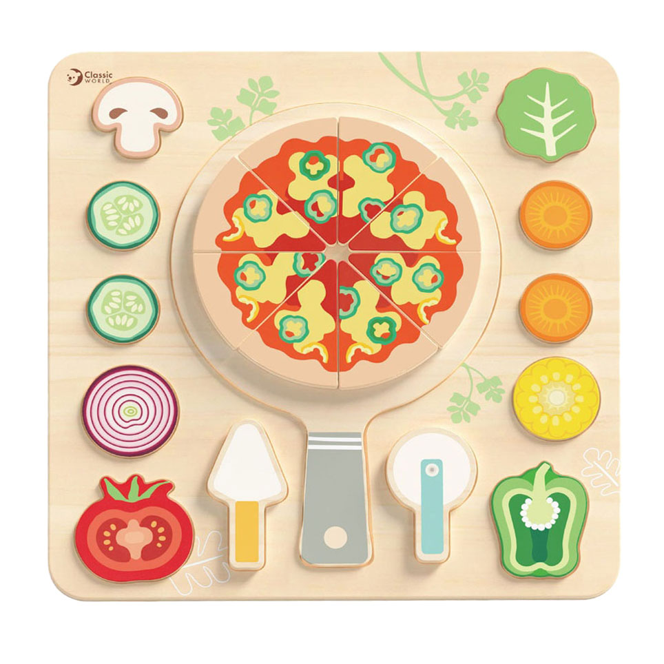 Klassisches Welt-Holzpuzzle Pizza, 22 Teile.
