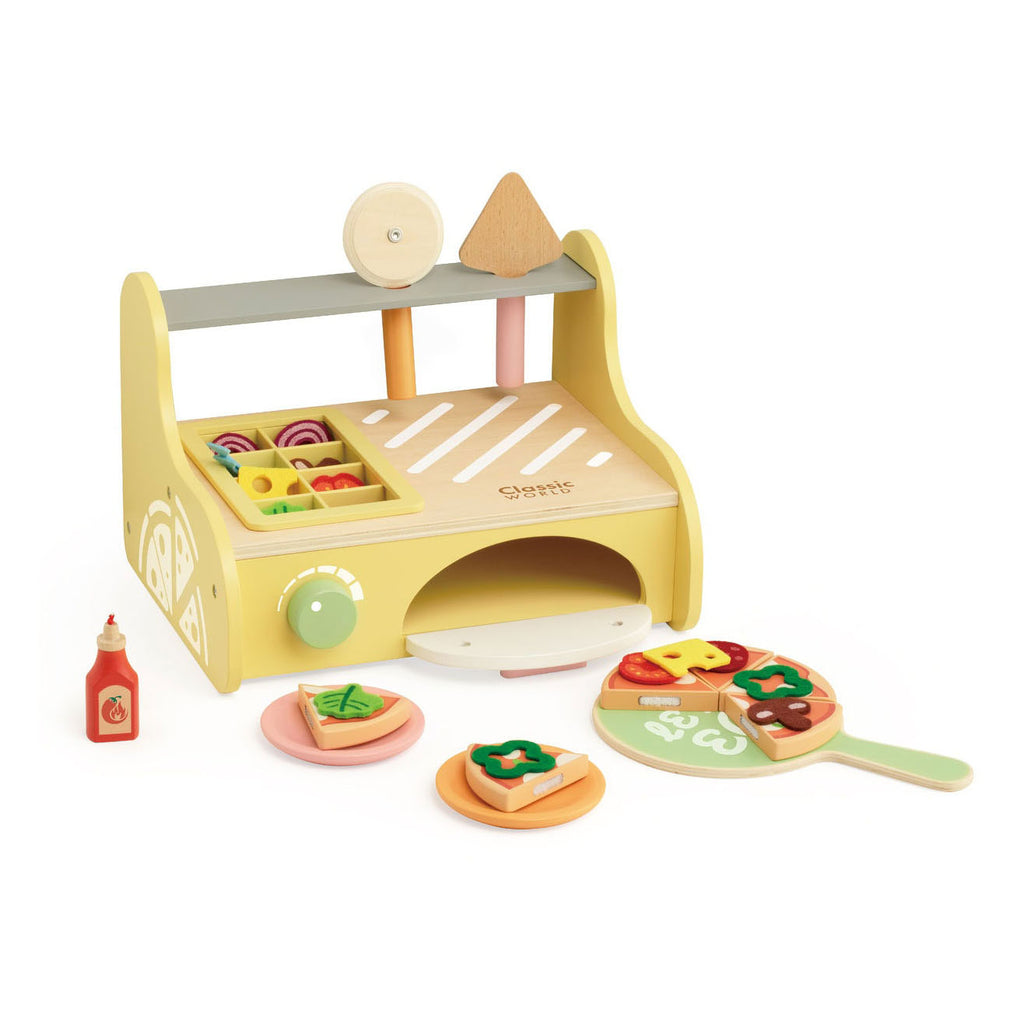 Classic world houten pizzaoven speelset, 7dlg.