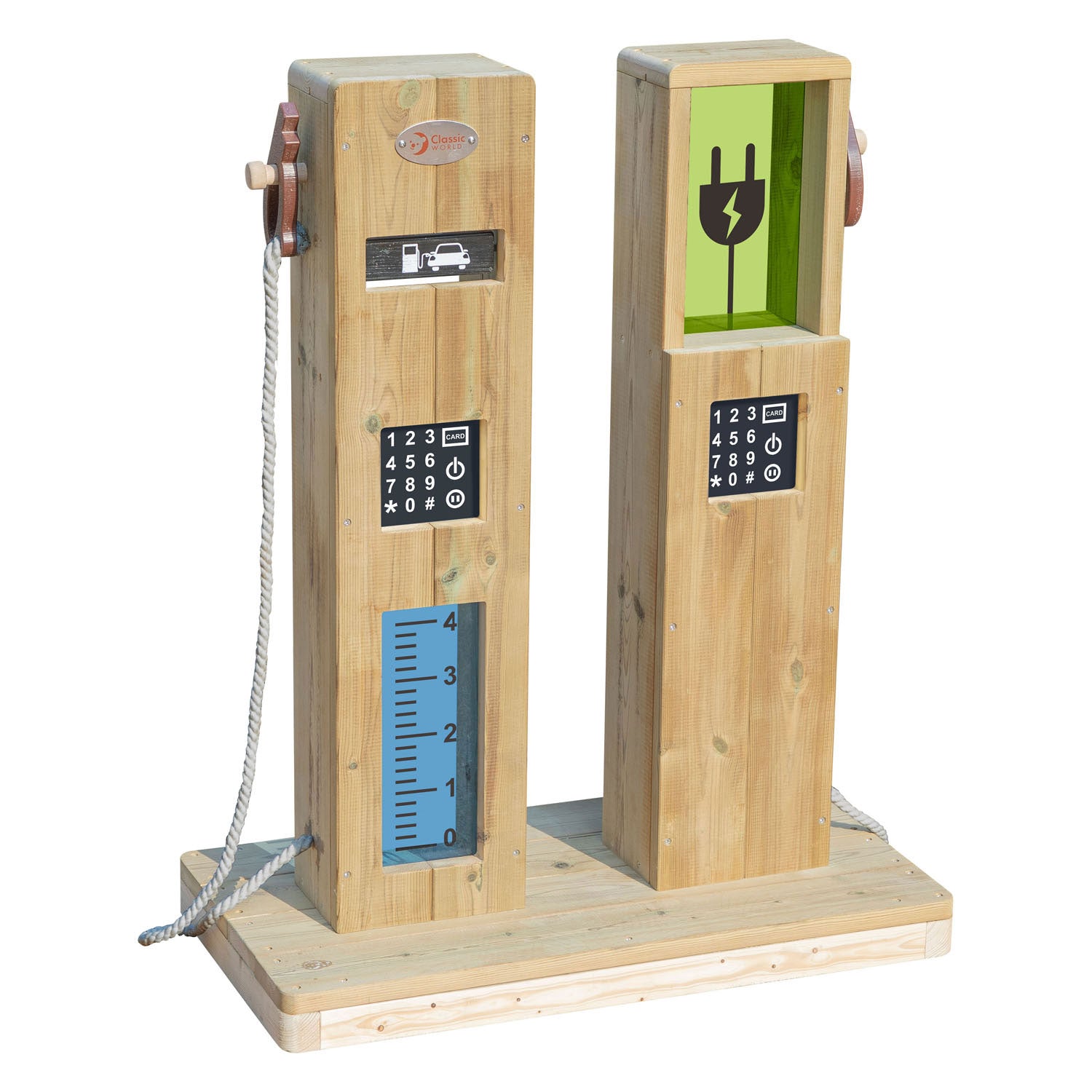 Classic world houten outdoor speel tankstation