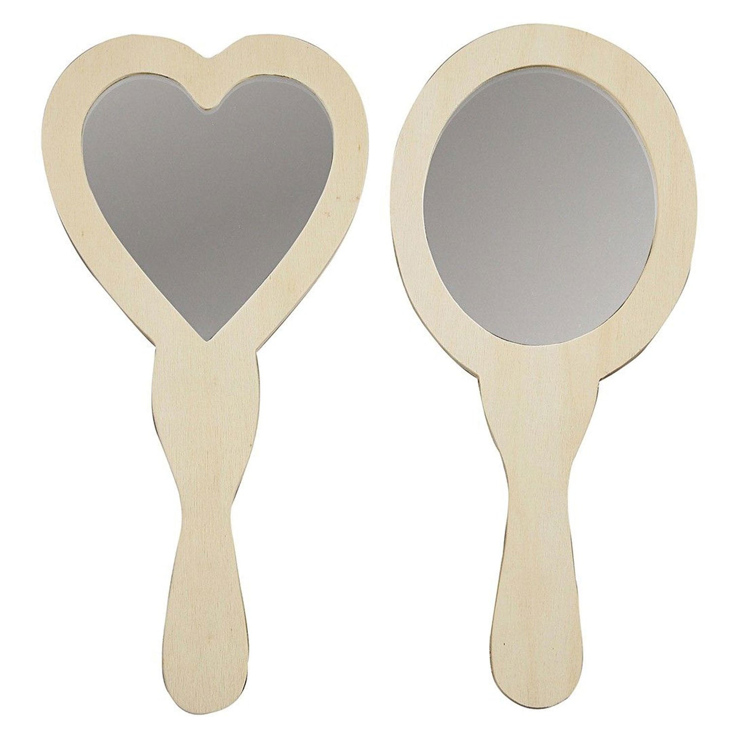 Creativ company houten handspiegels 23 cm 2 stuks