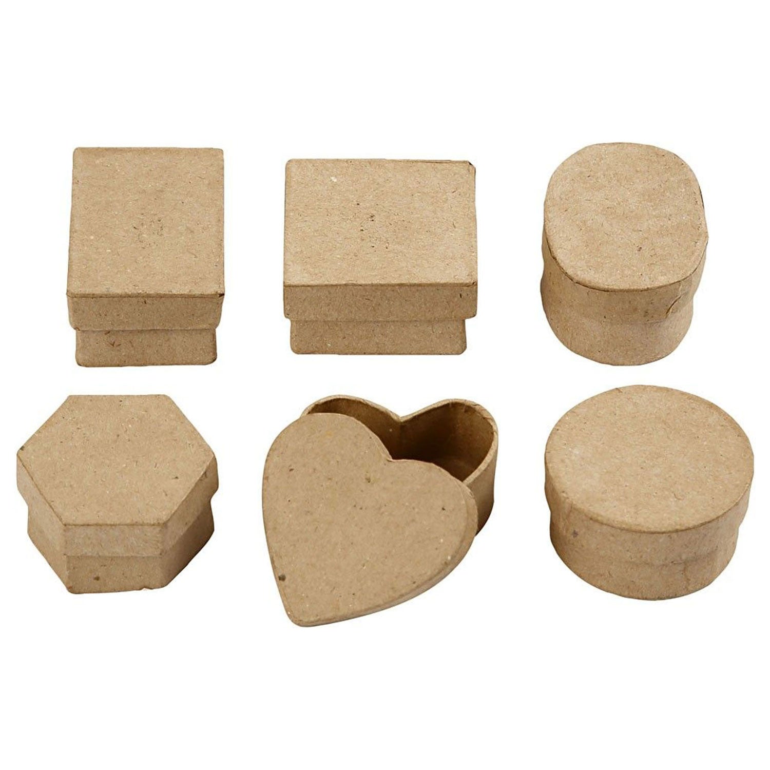 Creativ company papier mache creotime: mini doosjes 6 stuks 5x3 cm
