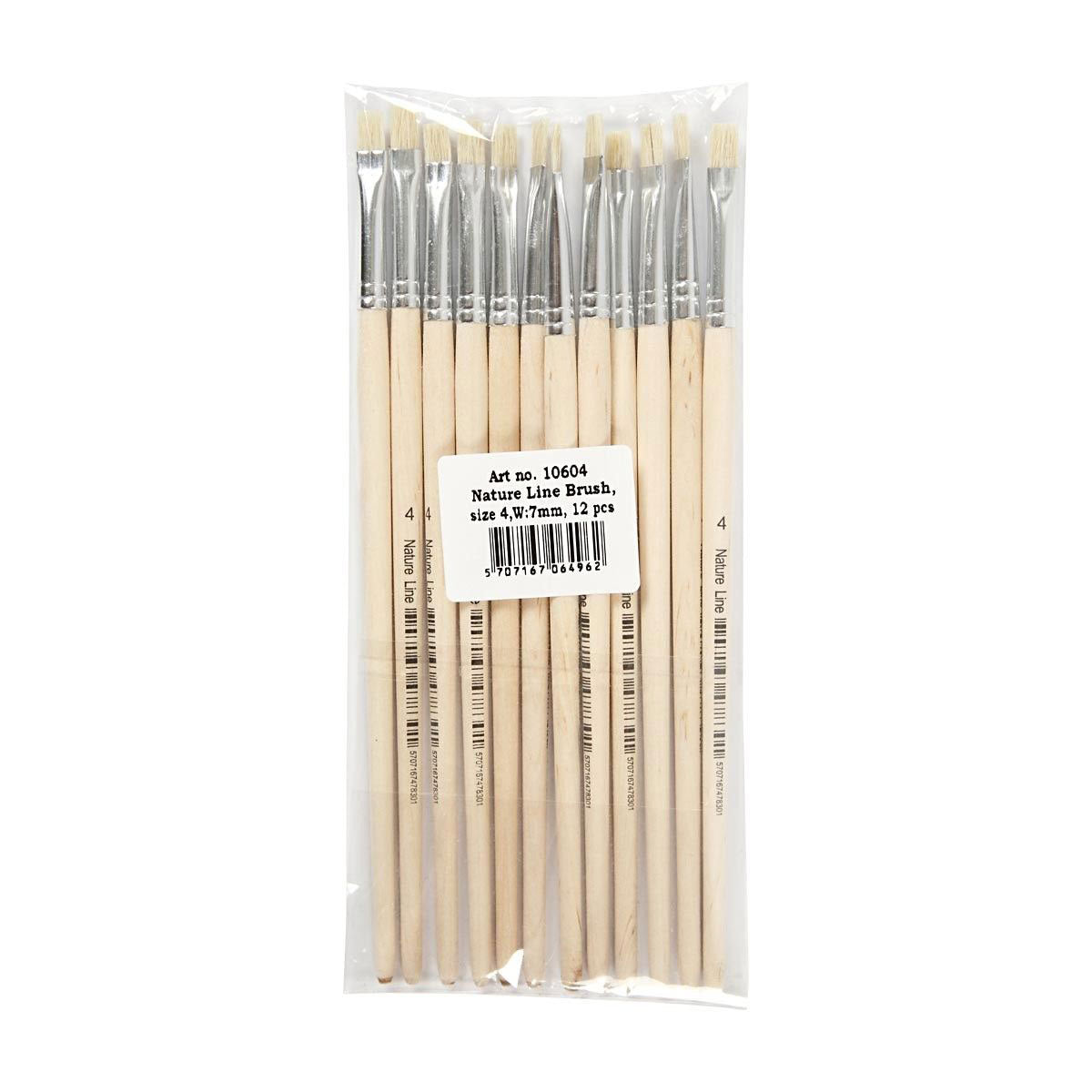 Creativ company http: www.cchobby.nl nature-line-kwasten-afm-4-l-18-5-cm-b-7-mm-korte-steel-12-stuk-1-doos