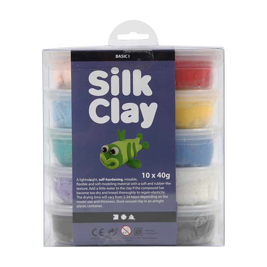 Silk clay - basiskleuren, 10x40gr.