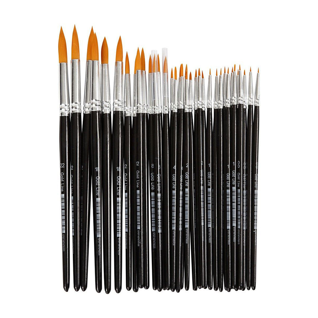Creativ company http: www.cchobby.nl gold-line-penselen-afm-0-1-2-4-8-12-18-22-l-17-21-5-cm-b-1-7-mm-rond-36-stuk-1-doos