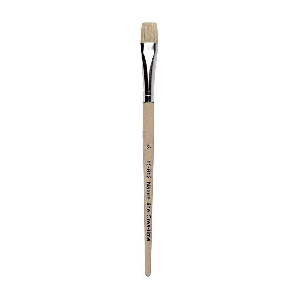 Creativ Company Nature-Linienpinsel, Größe 12, Länge 19 cm, Breite 11 mm, flach, 12 Stück in einer Schachtel
