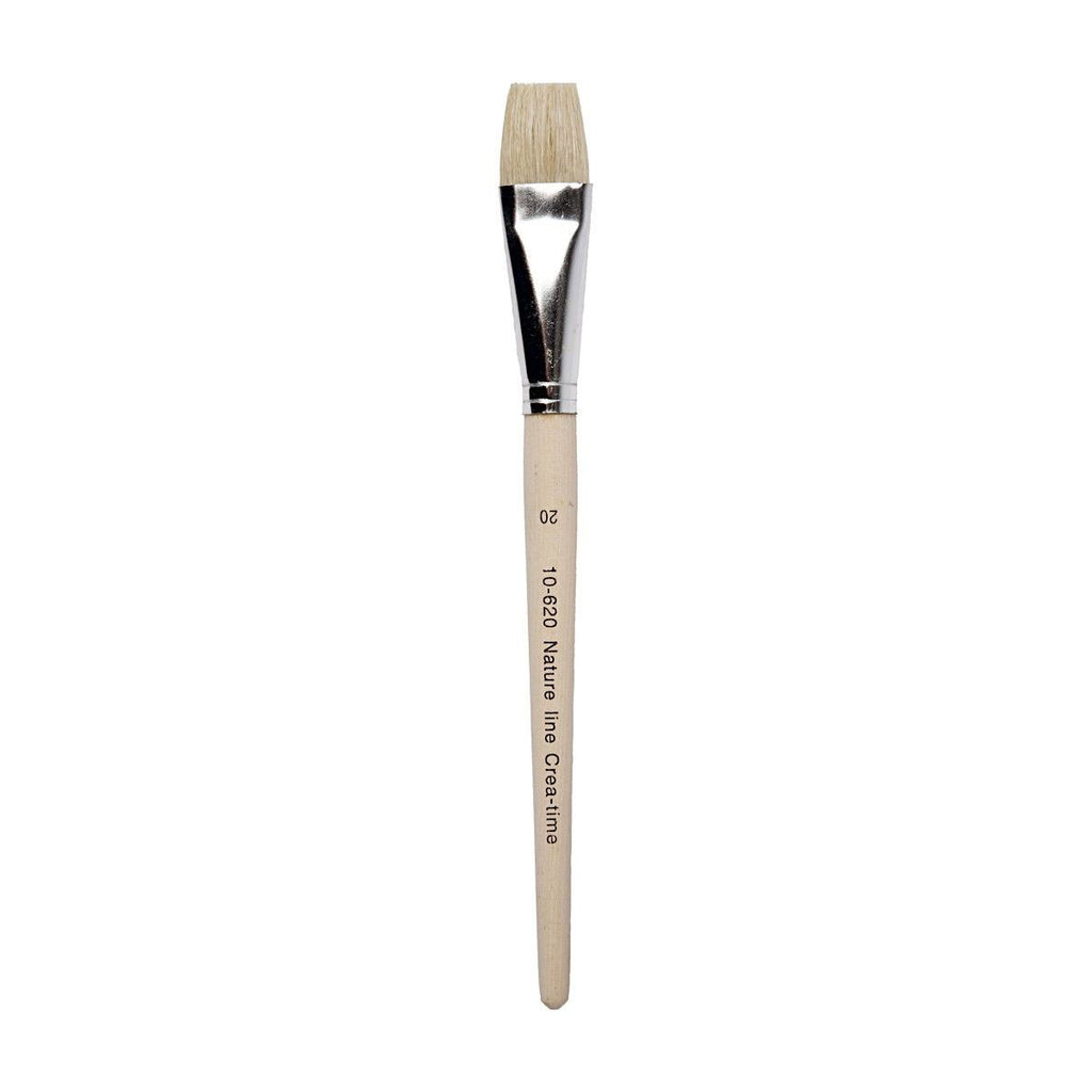 Creativ company nature line kwasten, afm 20, l: 20,5 cm, b: 20 mm, plat, 12 stuk 1 doos